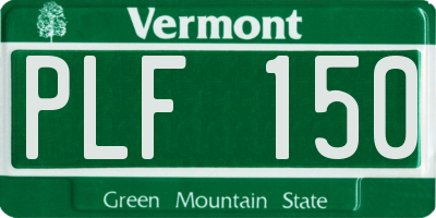 VT license plate PLF150