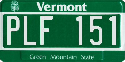 VT license plate PLF151