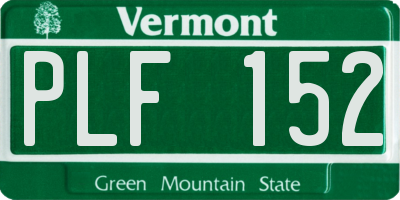 VT license plate PLF152