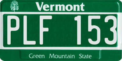 VT license plate PLF153