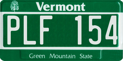 VT license plate PLF154