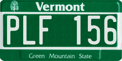 VT license plate PLF156