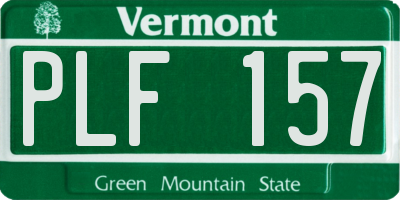 VT license plate PLF157