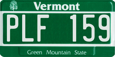 VT license plate PLF159