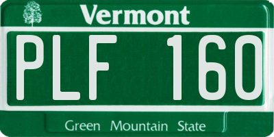 VT license plate PLF160