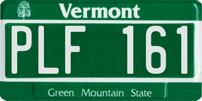 VT license plate PLF161