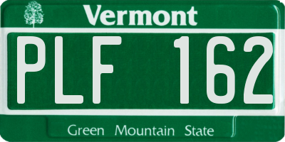 VT license plate PLF162