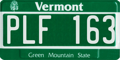 VT license plate PLF163