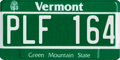 VT license plate PLF164