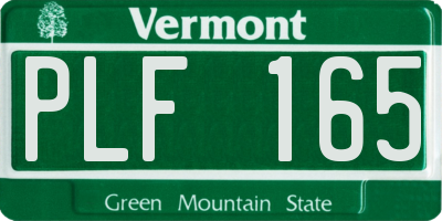 VT license plate PLF165