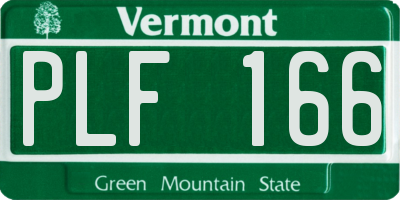 VT license plate PLF166