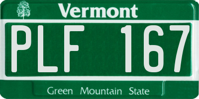 VT license plate PLF167
