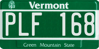 VT license plate PLF168