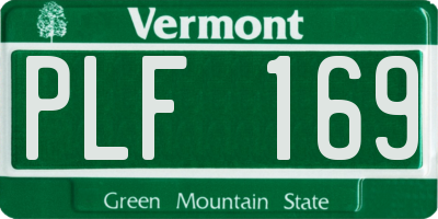 VT license plate PLF169