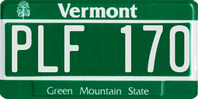 VT license plate PLF170