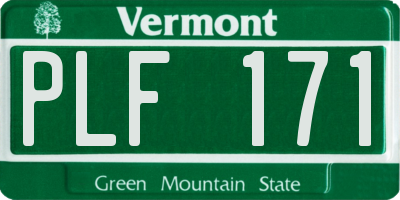 VT license plate PLF171