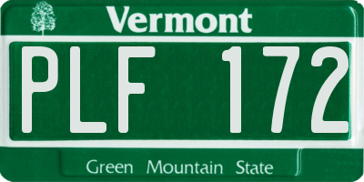VT license plate PLF172
