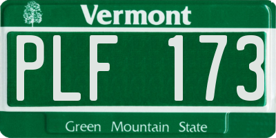 VT license plate PLF173