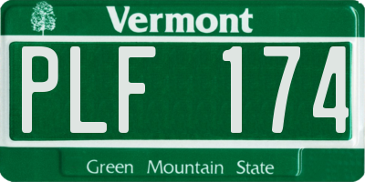 VT license plate PLF174