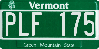 VT license plate PLF175
