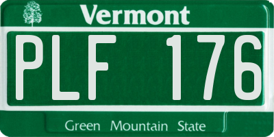 VT license plate PLF176