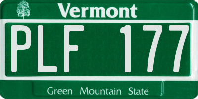 VT license plate PLF177