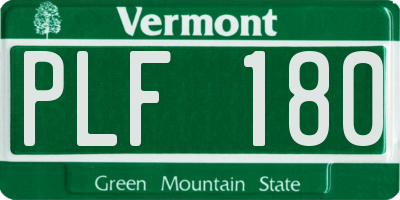 VT license plate PLF180