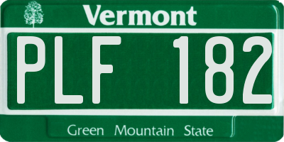 VT license plate PLF182