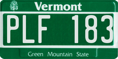 VT license plate PLF183