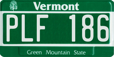 VT license plate PLF186
