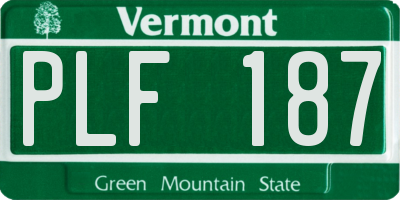 VT license plate PLF187