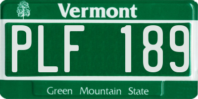 VT license plate PLF189