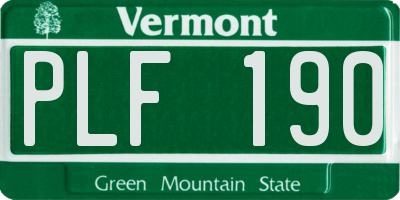 VT license plate PLF190