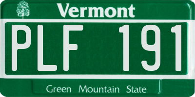 VT license plate PLF191