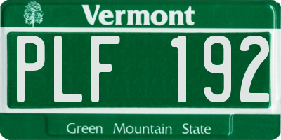 VT license plate PLF192