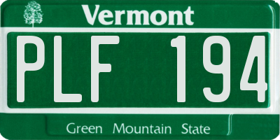 VT license plate PLF194