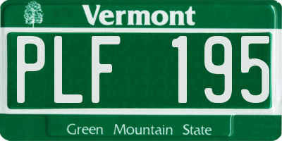 VT license plate PLF195