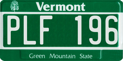 VT license plate PLF196