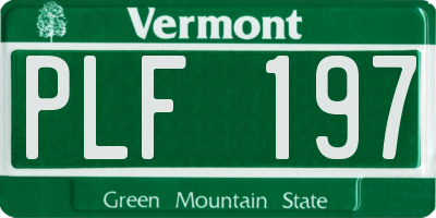 VT license plate PLF197
