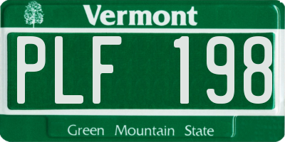 VT license plate PLF198