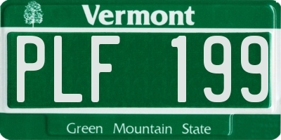 VT license plate PLF199