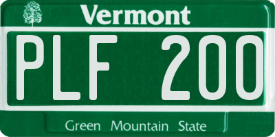VT license plate PLF200