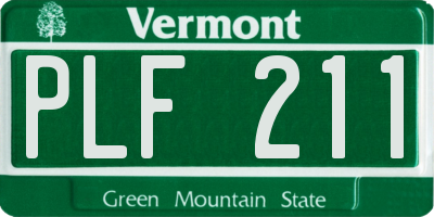 VT license plate PLF211