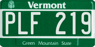 VT license plate PLF219