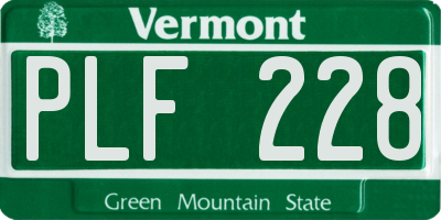 VT license plate PLF228