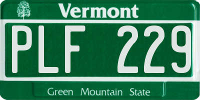 VT license plate PLF229
