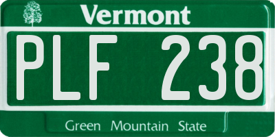 VT license plate PLF238