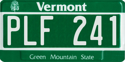 VT license plate PLF241