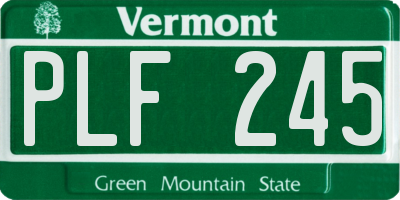 VT license plate PLF245