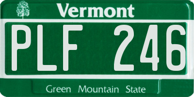 VT license plate PLF246
